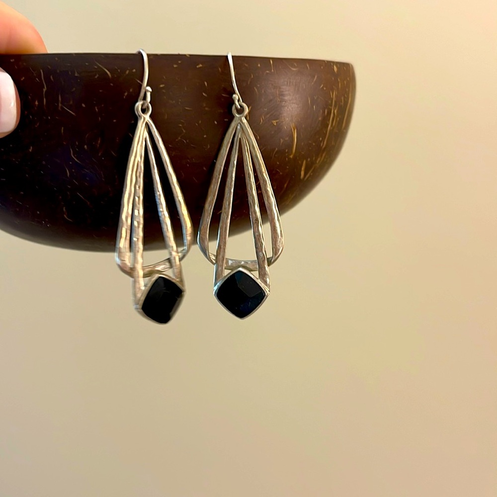 Silpada sterling silver and onyx earrings